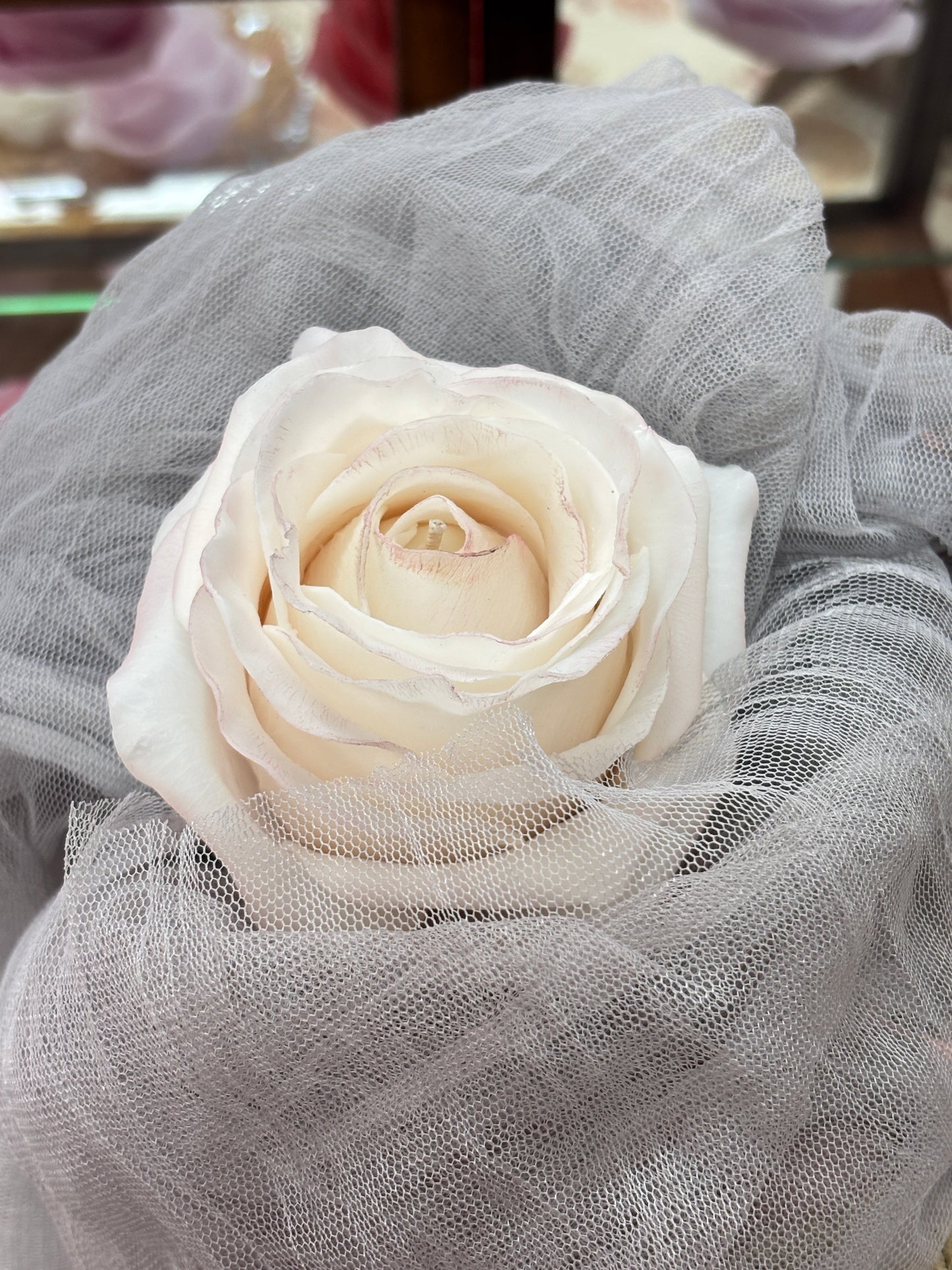 Pre-made candle - Rose candle White ROSE scented