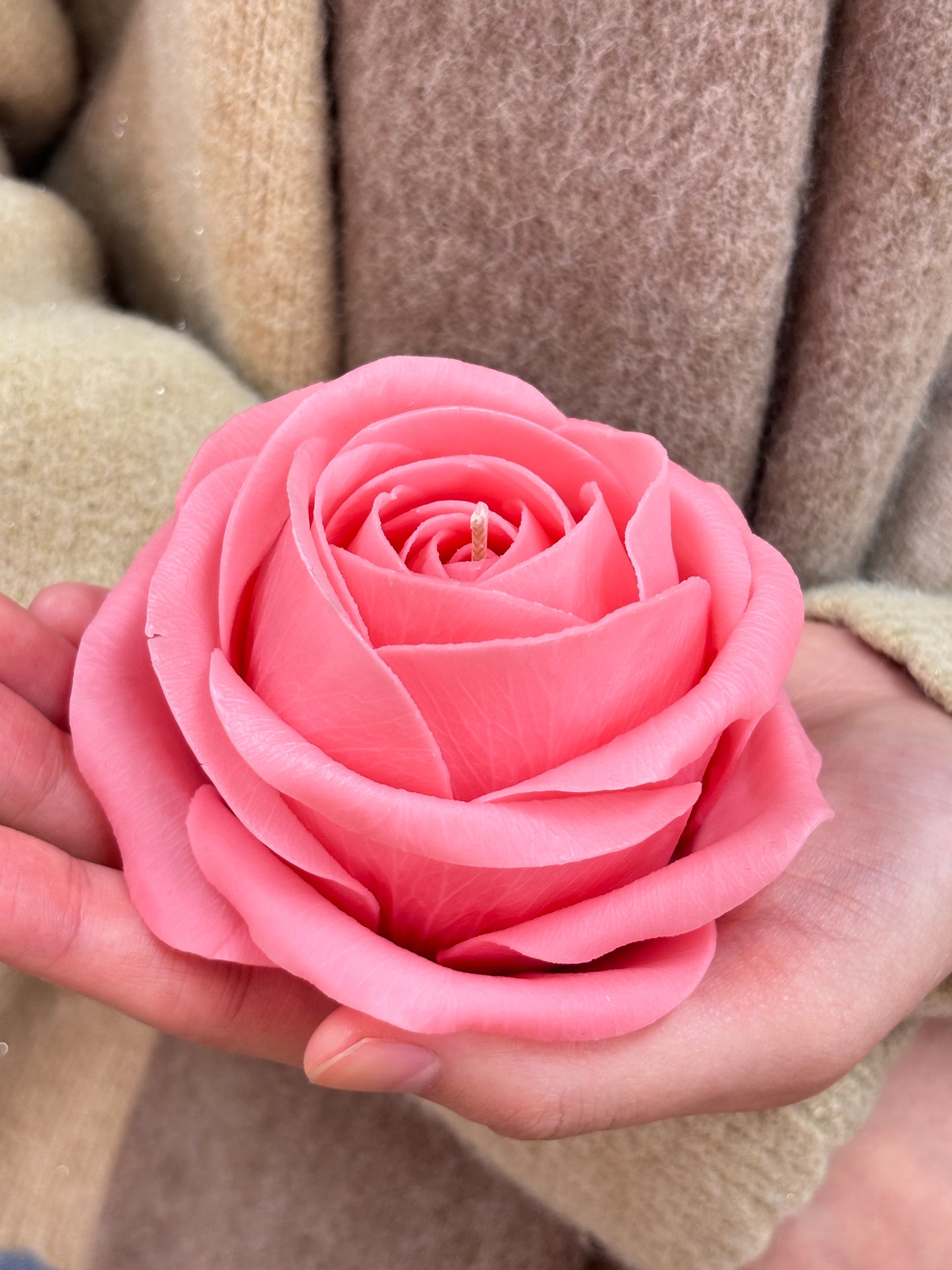 Pre-made candle - Rose candle carol, Rose scented