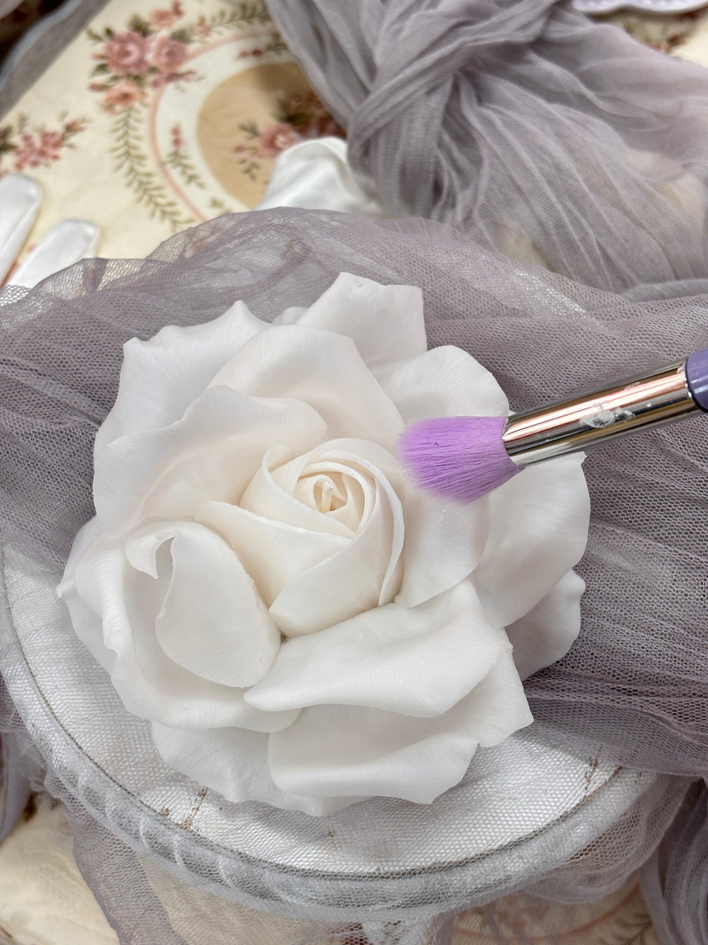 Pre-made candle - French Rose candle White ROSE scented